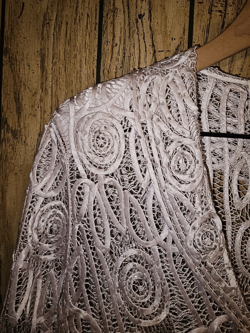 SOULMATES Silk Ribbon Embroidered Rhinestone Collared Formal Jacket - Medium - Picture 5 of 8